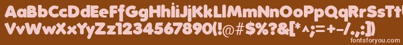 FolksHeavy Font – Pink Fonts on Brown Background