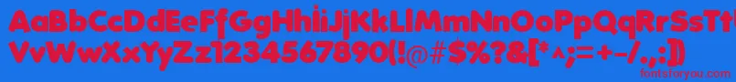 FolksHeavy Font – Red Fonts on Blue Background