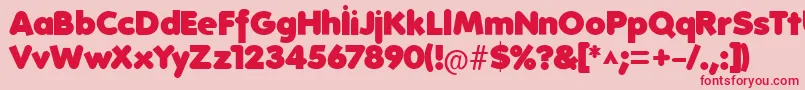 FolksHeavy Font – Red Fonts on Pink Background