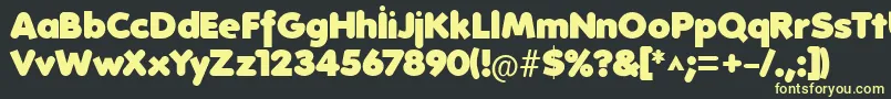 FolksHeavy Font – Yellow Fonts on Black Background