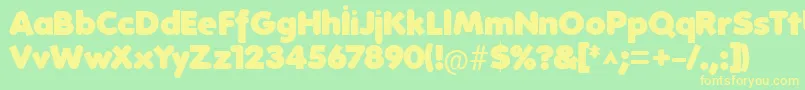 FolksHeavy Font – Yellow Fonts on Green Background