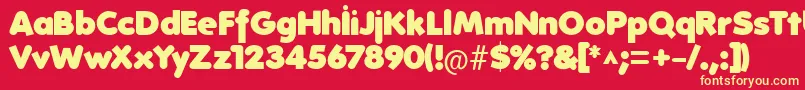 FolksHeavy Font – Yellow Fonts on Red Background