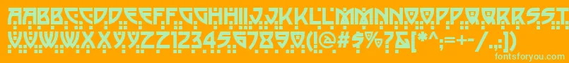 フォントBala – オレンジの背景に緑のフォント