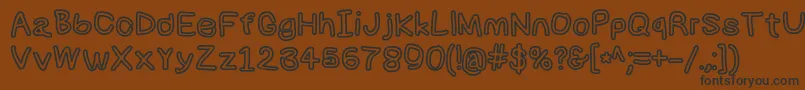 Numbbunnybkout Font – Black Fonts on Brown Background