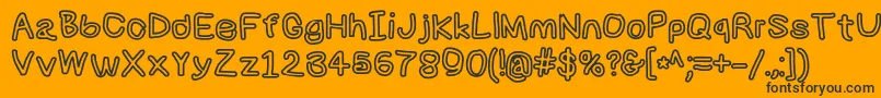 Numbbunnybkout Font – Black Fonts on Orange Background