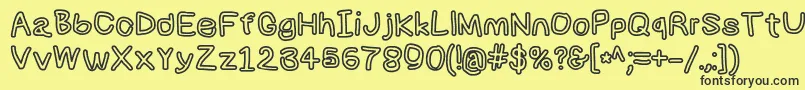 Numbbunnybkout Font – Black Fonts on Yellow Background