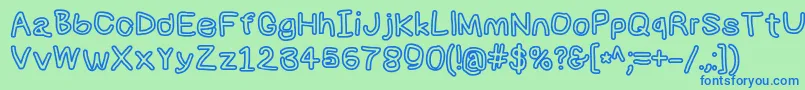 Numbbunnybkout Font – Blue Fonts on Green Background