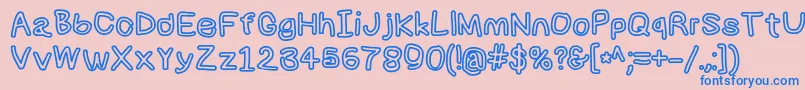 Numbbunnybkout Font – Blue Fonts on Pink Background