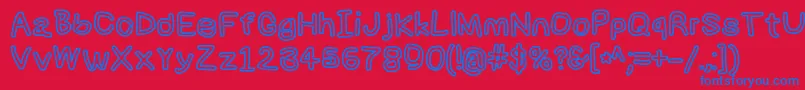 Numbbunnybkout Font – Blue Fonts on Red Background