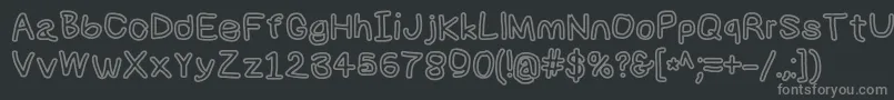 Numbbunnybkout Font – Gray Fonts on Black Background