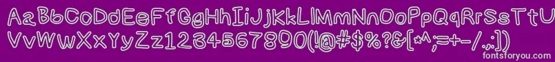 Numbbunnybkout Font – Green Fonts on Purple Background