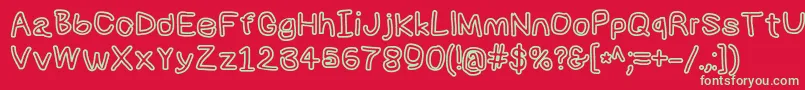 Numbbunnybkout Font – Green Fonts on Red Background