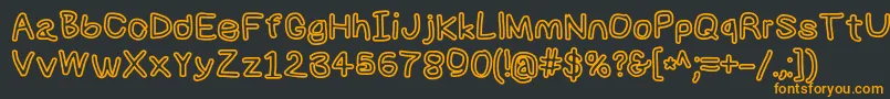 Numbbunnybkout Font – Orange Fonts on Black Background