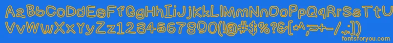 Numbbunnybkout Font – Orange Fonts on Blue Background