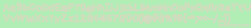 Numbbunnybkout-fontti – vaaleanpunaiset fontit vihreällä taustalla