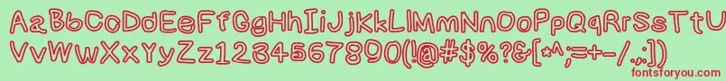 Numbbunnybkout Font – Red Fonts on Green Background