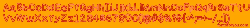 Numbbunnybkout Font – Red Fonts on Orange Background