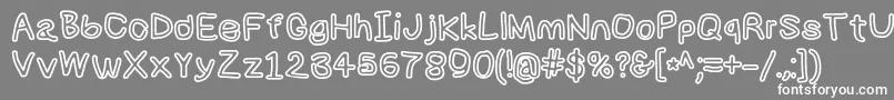 フォントNumbbunnybkout – 灰色の背景に白い文字