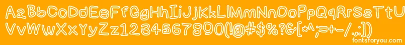 Numbbunnybkout Font – White Fonts on Orange Background