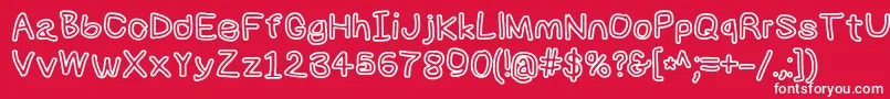 Numbbunnybkout Font – White Fonts on Red Background