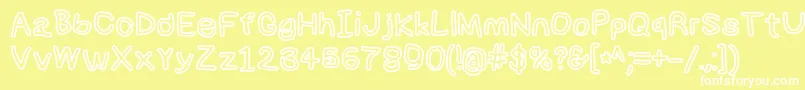 Numbbunnybkout Font – White Fonts on Yellow Background