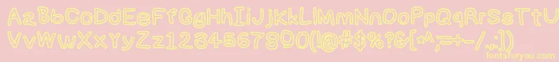 Numbbunnybkout Font – Yellow Fonts on Pink Background