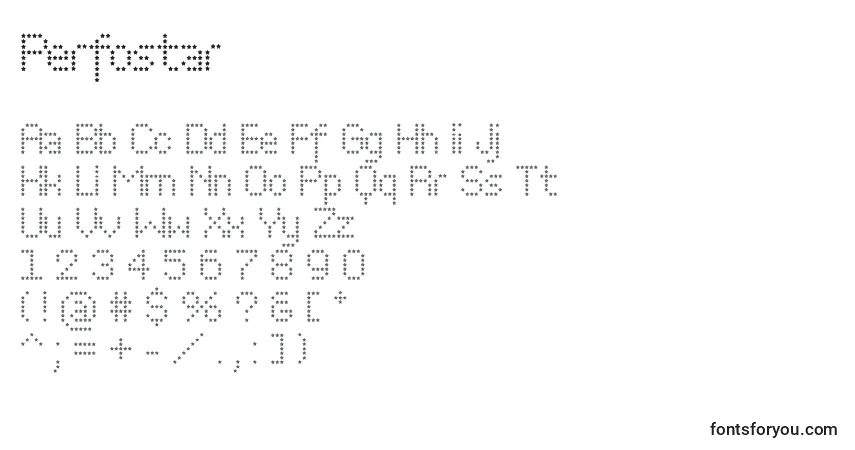 Schriftart Perfostar – Alphabet, Zahlen, spezielle Symbole