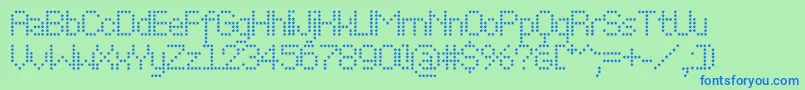 Perfostar Font – Blue Fonts on Green Background