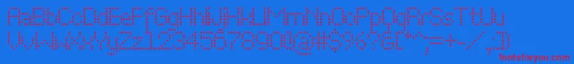 Perfostar Font – Red Fonts on Blue Background