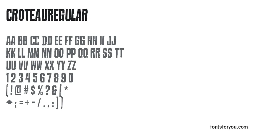 Czcionka CroteauRegular – alfabet, cyfry, specjalne znaki