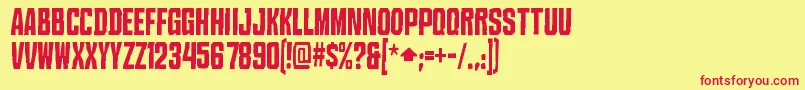 CroteauRegular Font – Red Fonts on Yellow Background
