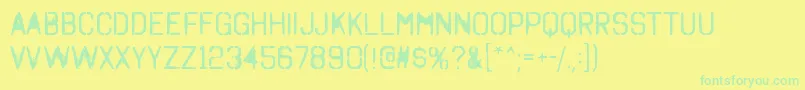 OctinSpraypaintARg Font – Green Fonts on Yellow Background