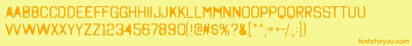 OctinSpraypaintARg Font – Orange Fonts on Yellow Background