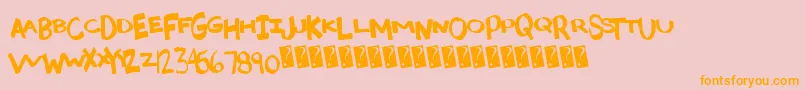 Madcaps Font – Orange Fonts on Pink Background