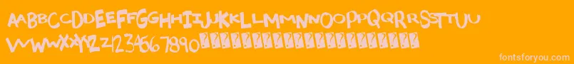 Madcaps Font – Pink Fonts on Orange Background
