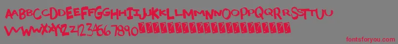 Madcaps Font – Red Fonts on Gray Background