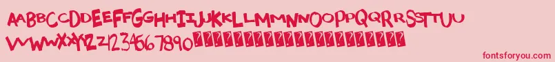 Madcaps Font – Red Fonts on Pink Background