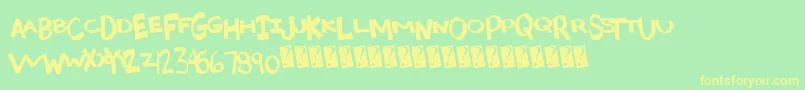 Madcaps Font – Yellow Fonts on Green Background