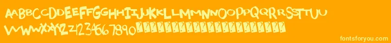 Madcaps Font – Yellow Fonts on Orange Background