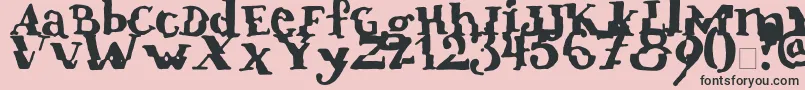 フォントVerrutscht – ピンクの背景に黒い文字