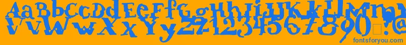 Verrutscht Font – Blue Fonts on Orange Background