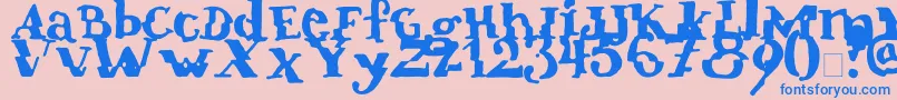 Verrutscht-Schriftart – Blaue Schriften auf rosa Hintergrund