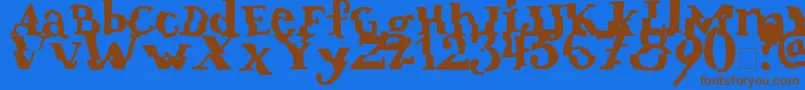 Verrutscht Font – Brown Fonts on Blue Background