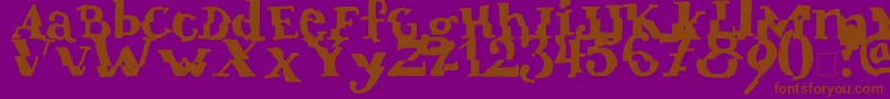 Verrutscht-fontti – ruskeat fontit violetilla taustalla