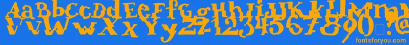 Шрифт Verrutscht – оранжевые шрифты на синем фоне