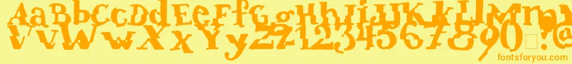 Шрифт Verrutscht – оранжевые шрифты на жёлтом фоне