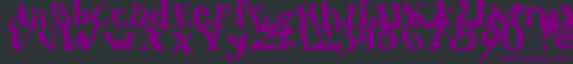 Verrutscht-Schriftart – Violette Schriften auf schwarzem Hintergrund