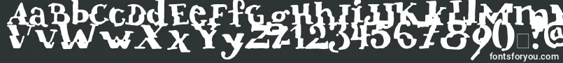 Verrutscht-fontti – valkoiset fontit mustalla taustalla