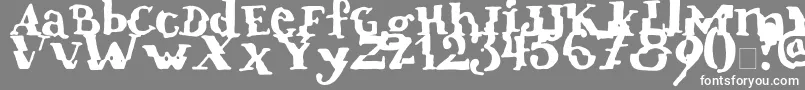 Verrutscht-Schriftart – Weiße Schriften auf grauem Hintergrund