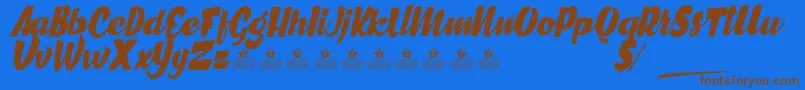 GreatCitiesPersonalUse Font – Brown Fonts on Blue Background